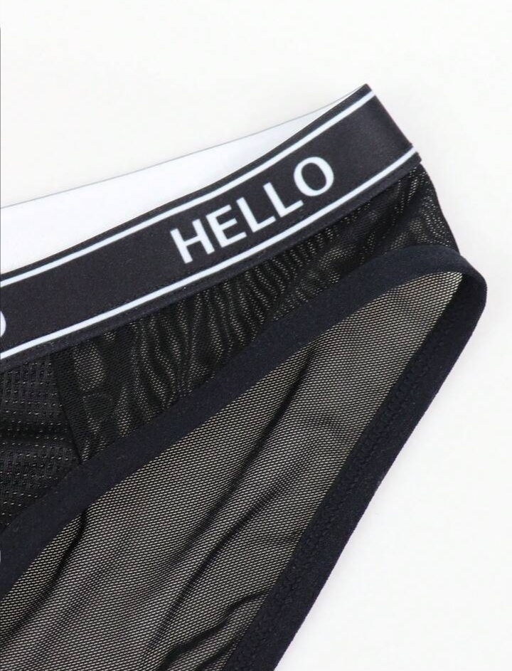 Men's Letter Pattern Cutout Briefs Jockstrap Underwear